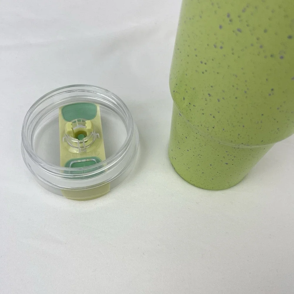 Stanley Flowstate Quencher H2.0‎ Tumbler Cup 30 oz Green Citron Speckle W/ Lid - Picture 6 of 9
